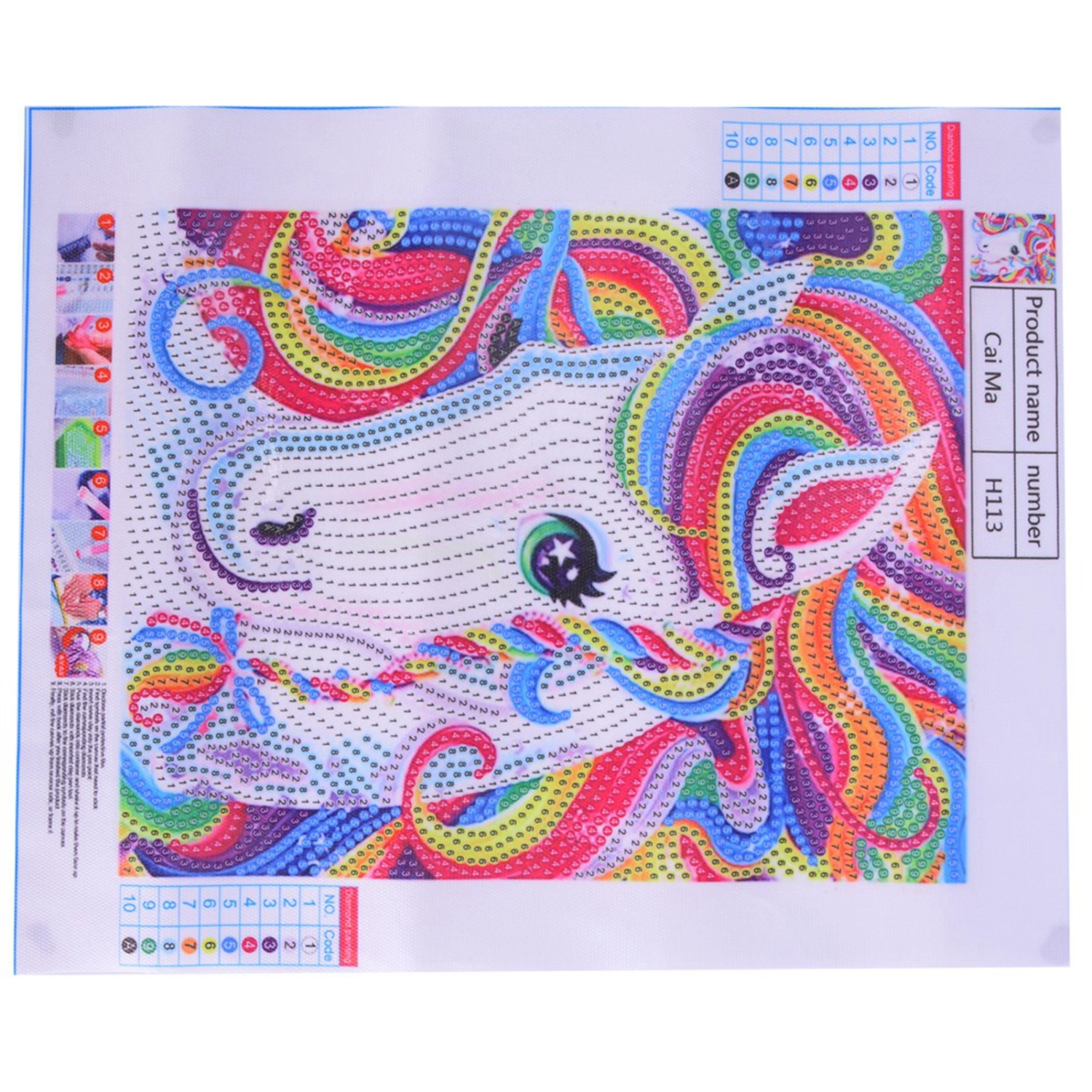 Coloured Horse Diamond Painting Frameless Decorative DIY Diamond Painting 30x25cm