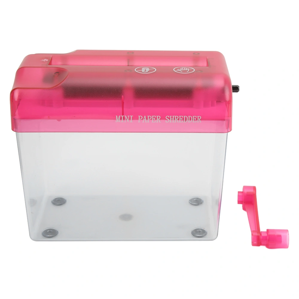 Manual Shredder Fully Transparent Mute Compact Structure Antislip Mini Shredder for Office School