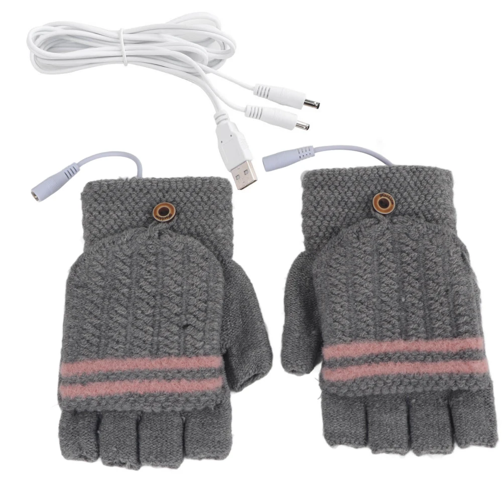 USB Heated Gloves Mitten Double Sided Warm Heating Laptop Gloves Heated Hands Warmer