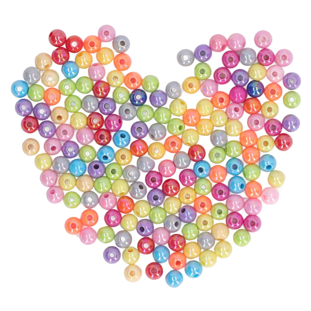 300 Pcs 8mm Round Acrylic Beads Multicolor Pastel DIY Art Craft Beads Ornaments Gifts for Jewelry Making