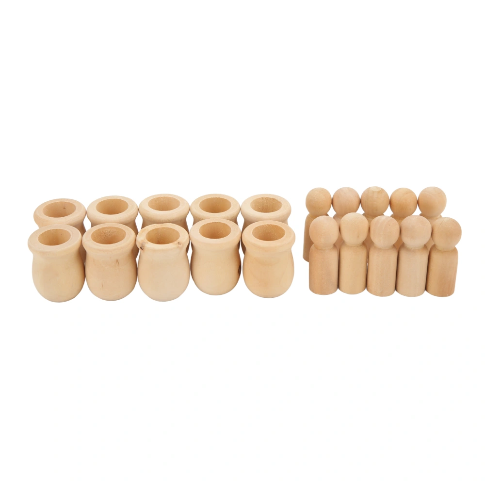 10Pcs Wooden Peg Dolls Personalization Creativity Cultivate Children's Practical Ability Children DIY Supplies for Decoration