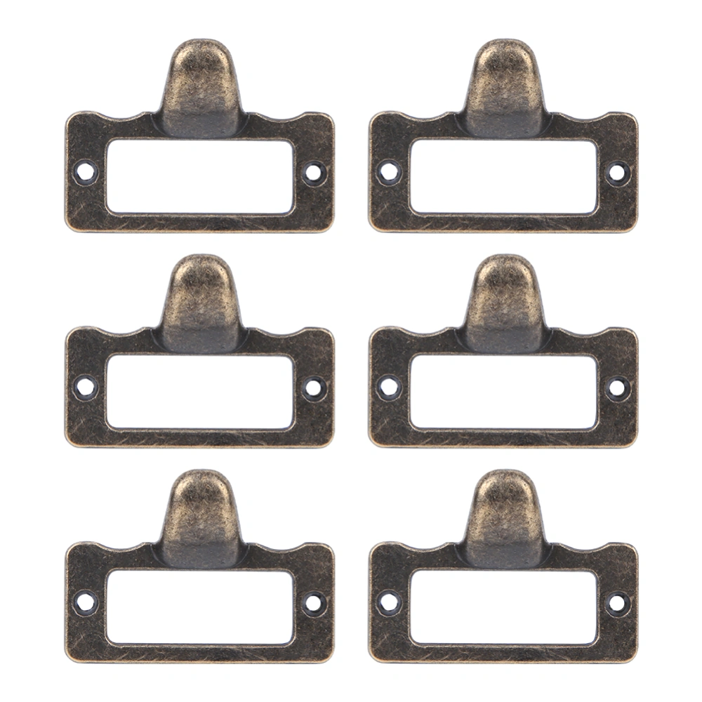 6PCS Bronze Label Pulls Frame Handle File Name Card Holder Medicine Cabinet Pulls