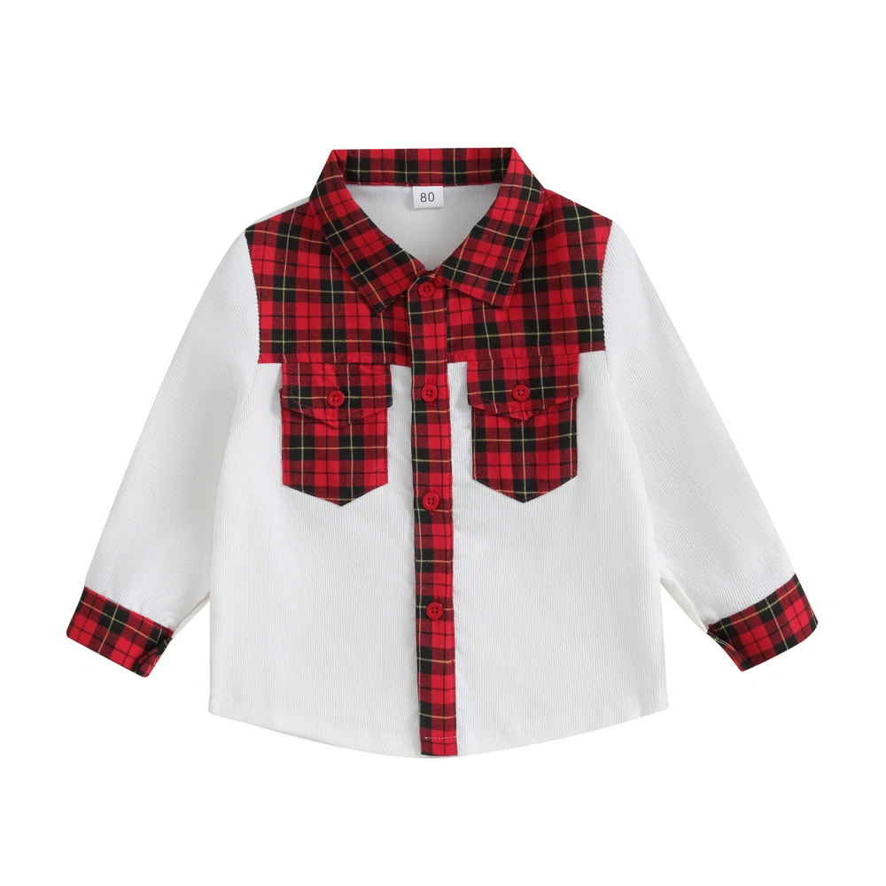 Toddler Winter Plaid Shirt Newborn Button Down Long Sleeve Shirts