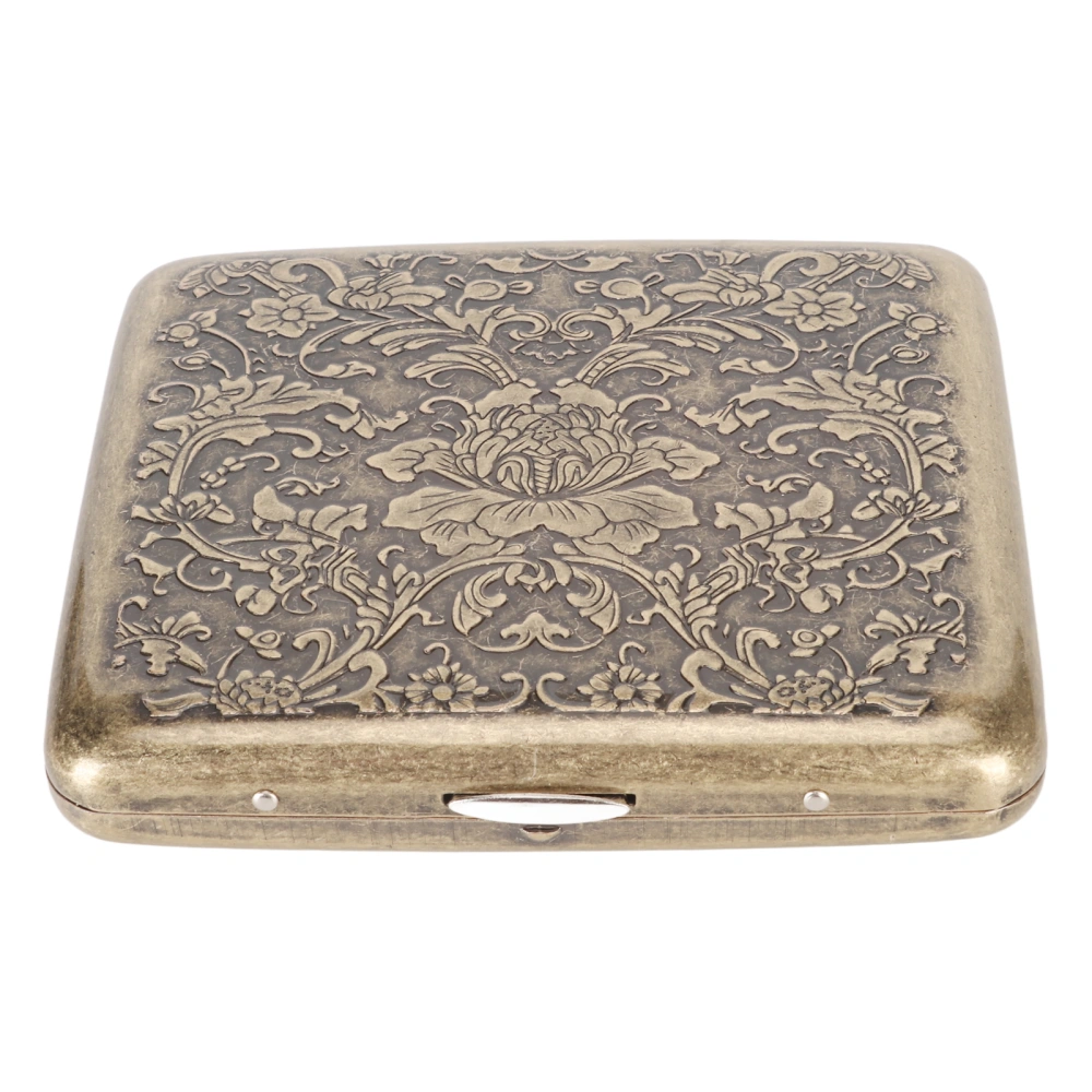 Metal Cigarette Case Box Retro Double Sided Spring Clip Open Pocket Holder for 20pcs Cigarette Peony