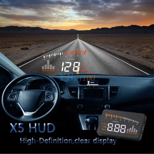 X5 Car Head Up Display, OBD2 II HUD Speedometer KM/h Speed Warning