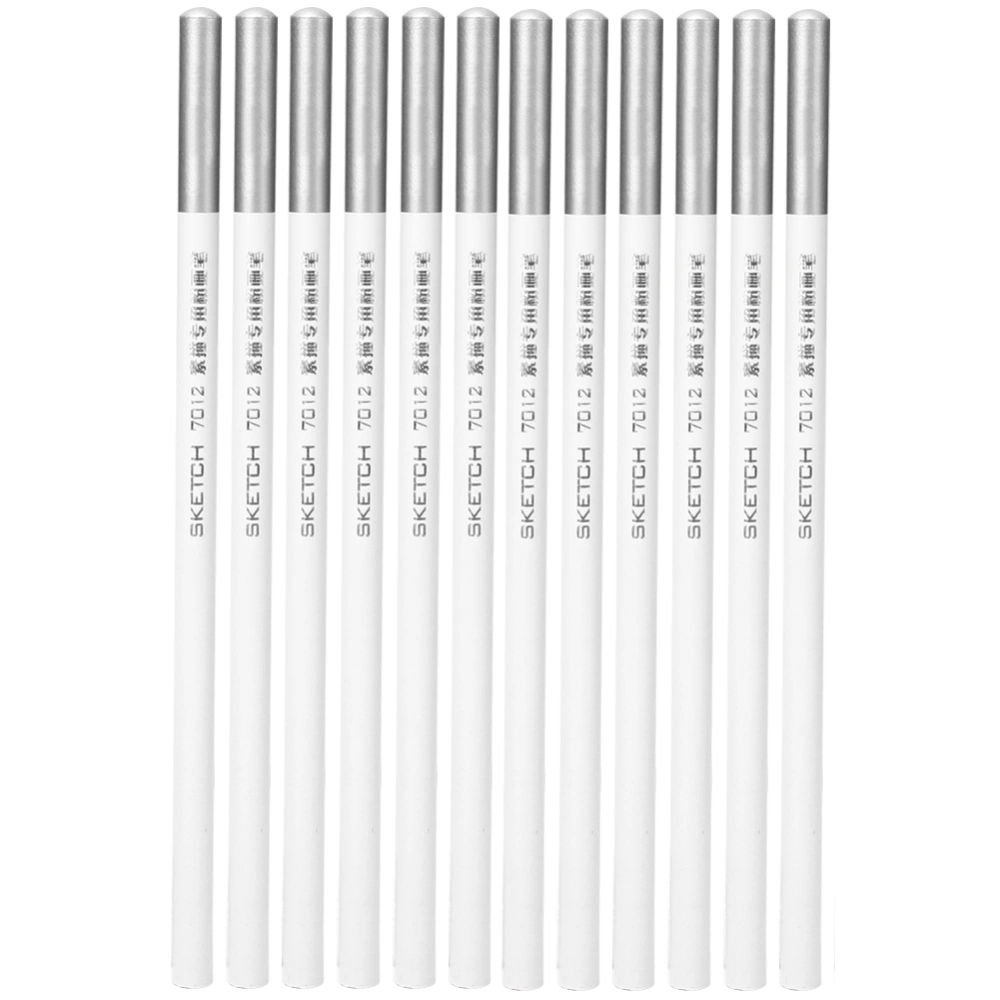 Professional Beginner Painting Tools Wooden Sketch Pencil Carbon Art Drawing Supplies7012-white carbon