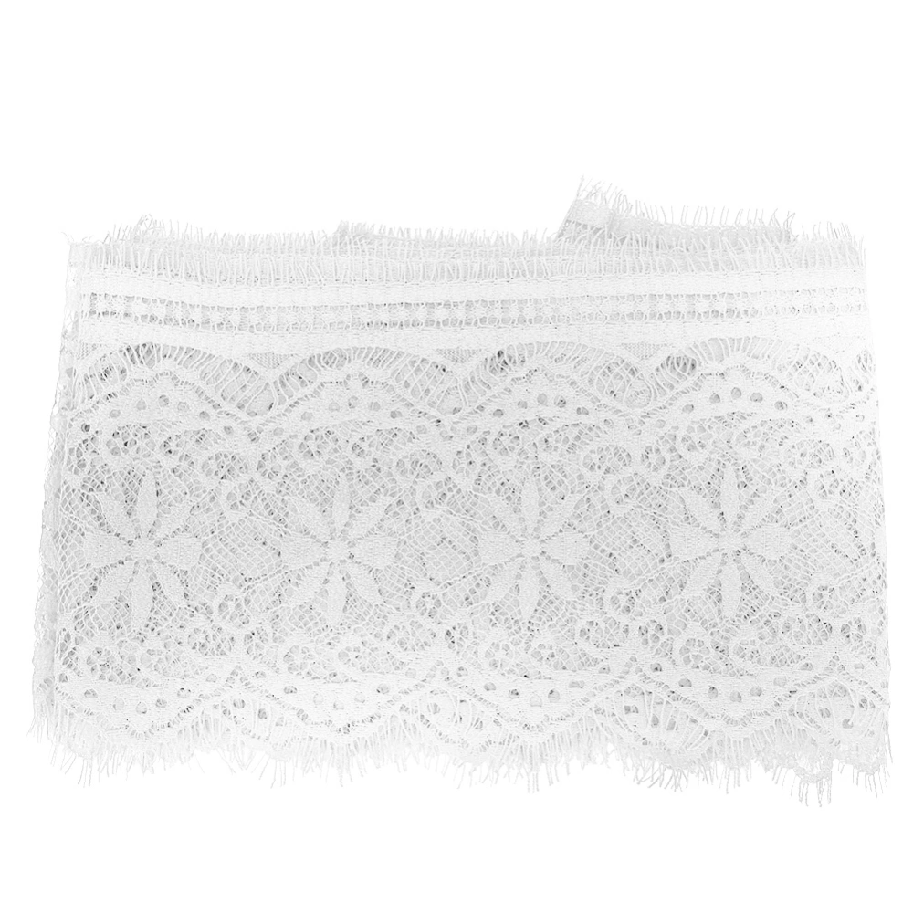 14.5cm Polyester Silk Clothing Embroidery Lace DIY Dress Crafts Fabric Clothes DecorationWhite