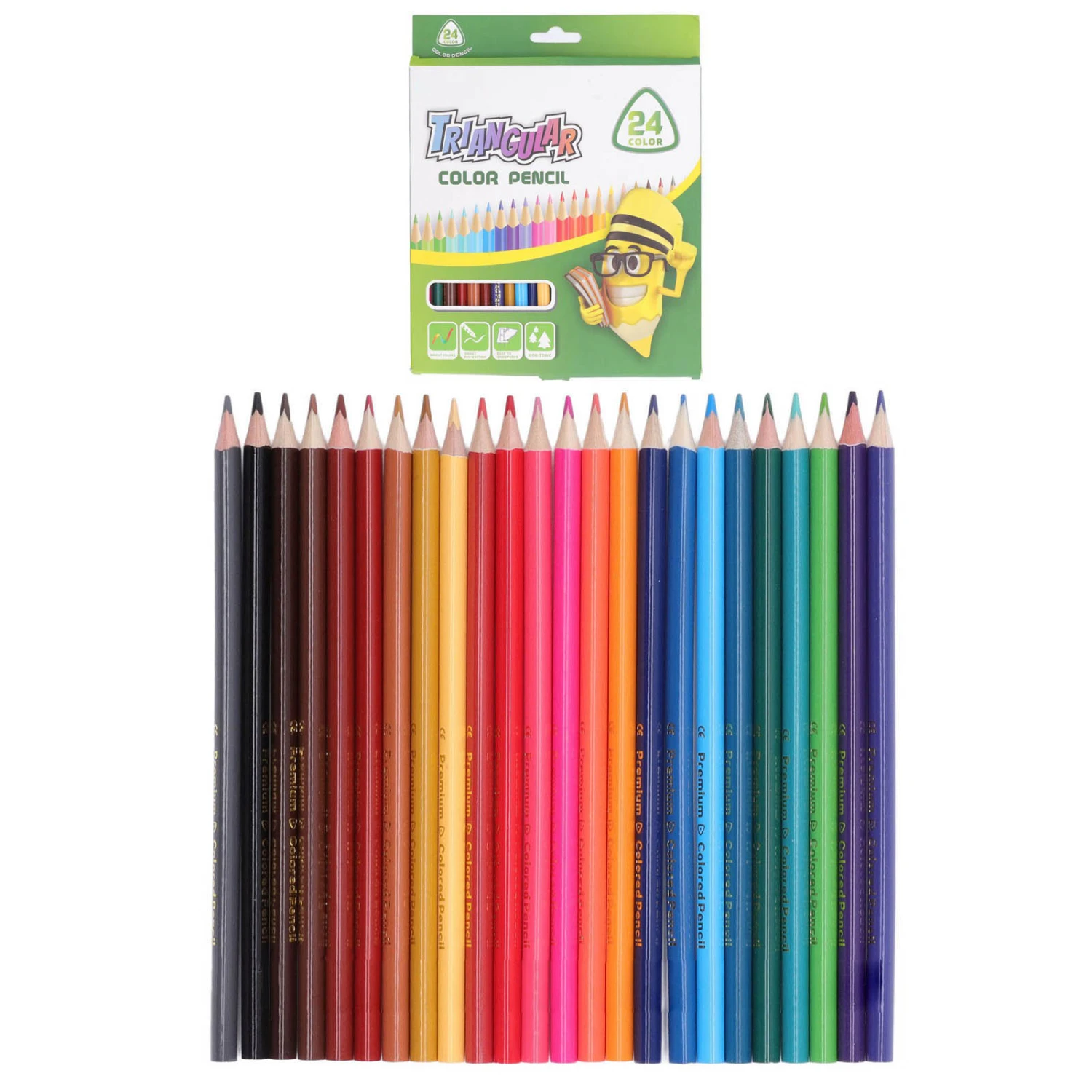 24Pcs Colored Pencils Rich Vibrant Colors Smoothly Coloring Widely Used Sketch Pencils for Coloring Sketching Painting