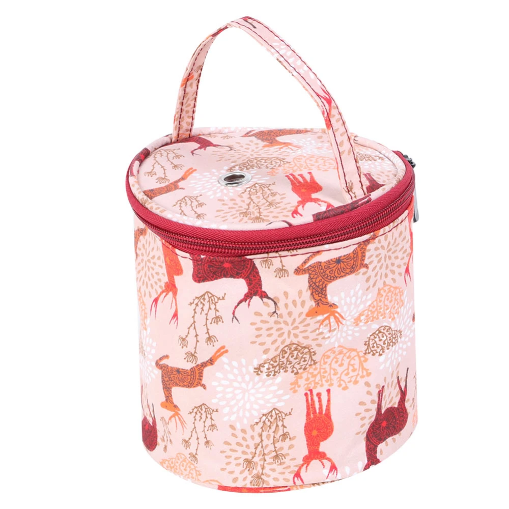 Knitting Storage Bag Portable Crochet Hook Needle Sewing Tool Accessories Case(Small Barrel)