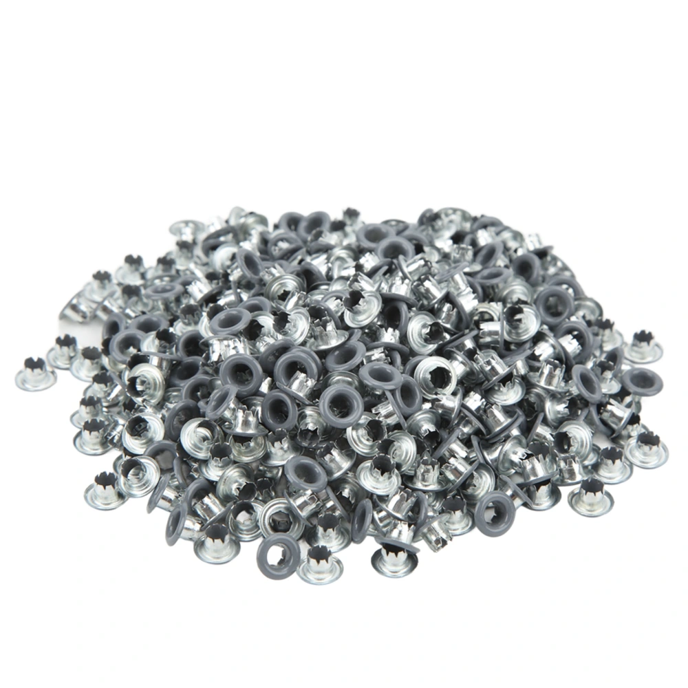 500Pcs Eyelet Grommet Color Round Edge Fine Workmanship Good Toughness Metal Eyelets for Shoes ClothingGray