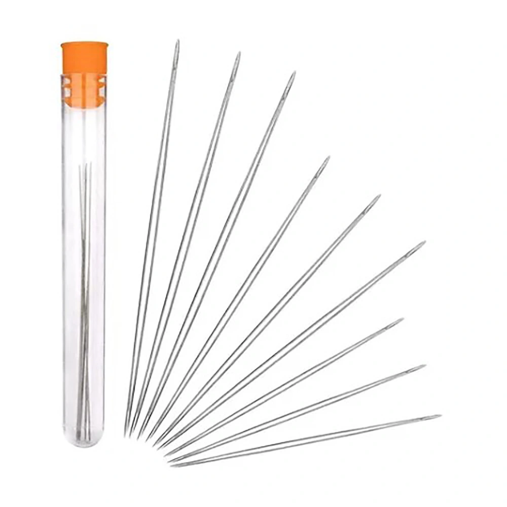 10pcs Beading Needle 5.5cm 7.5cm 10cm 11.5cm 12.5cm Lightweight Steel Big Eye Beading Needles for Jewelry