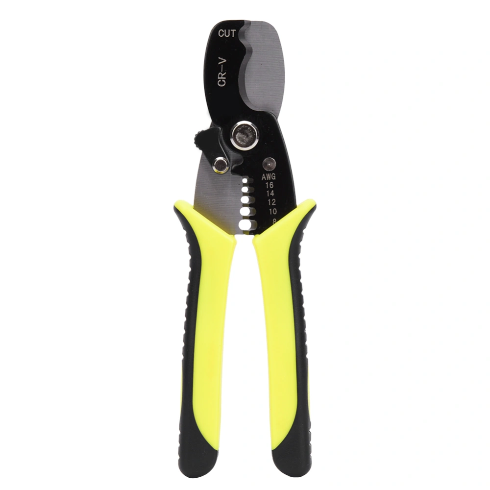 8in Wire Stripper Yellow CR-V Chrome Vanadium Steel Multifunctional Plastic Handle Electrician Pliers