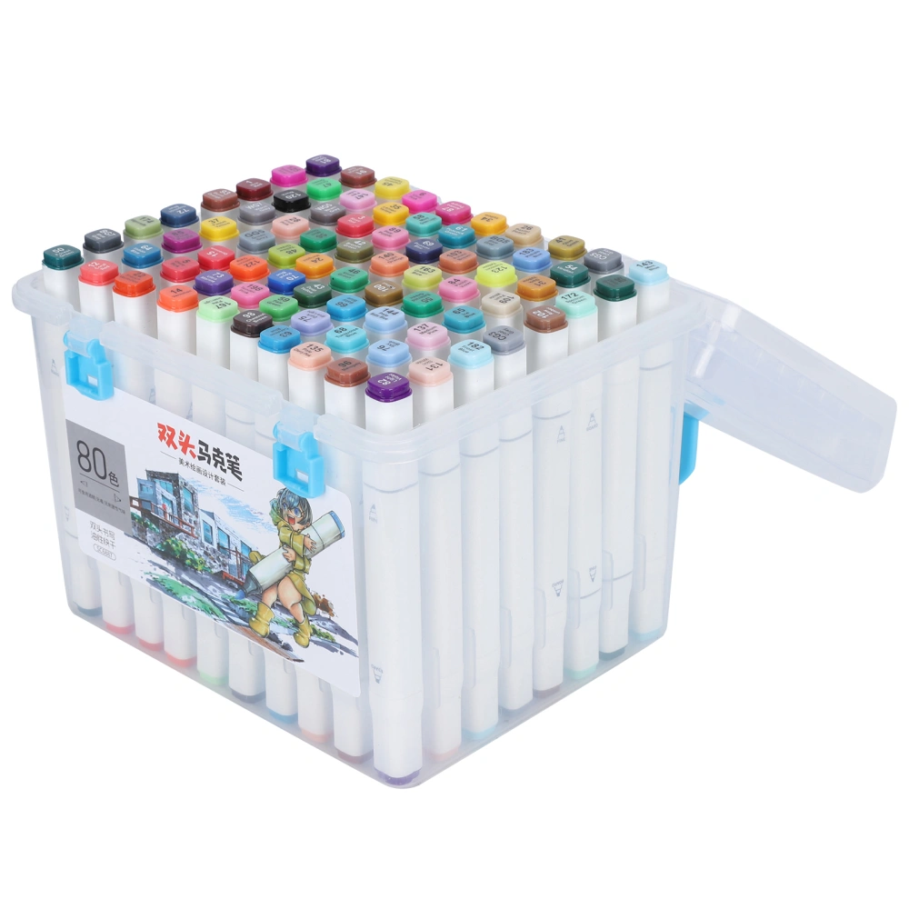 Marker Pen Set Colorful Double Tip Children Student Comics HandPainted Drawing Tools(80 Colors )