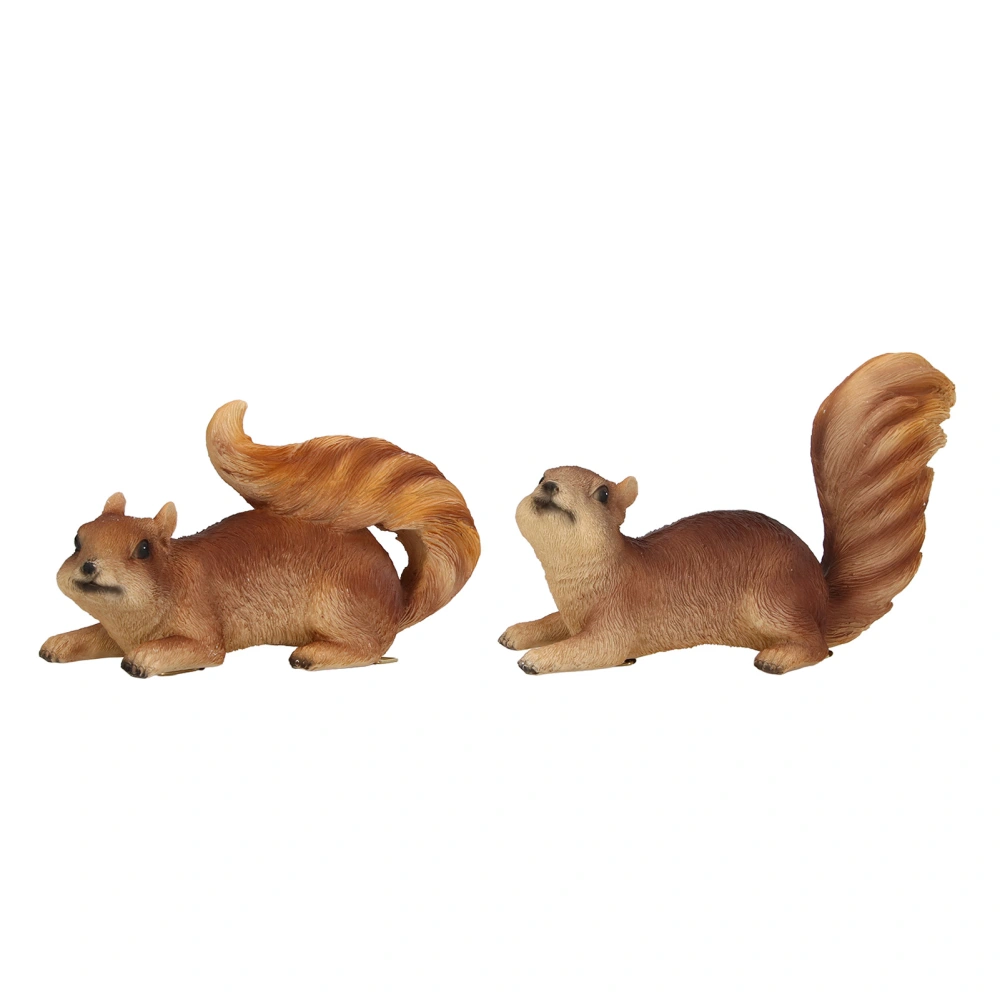 2 Pcs Garden Animal Statue Resin Exquisite Simulated Animal Shape Figurines for Outdoor Terrace Backyards