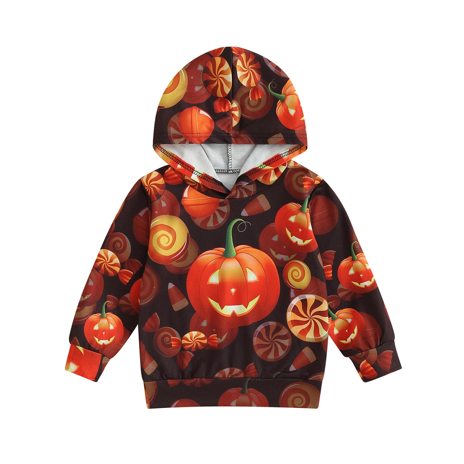Toddler Boys Girls Hoodies Halloween Clothes Pumpkin Print Sweatshirts