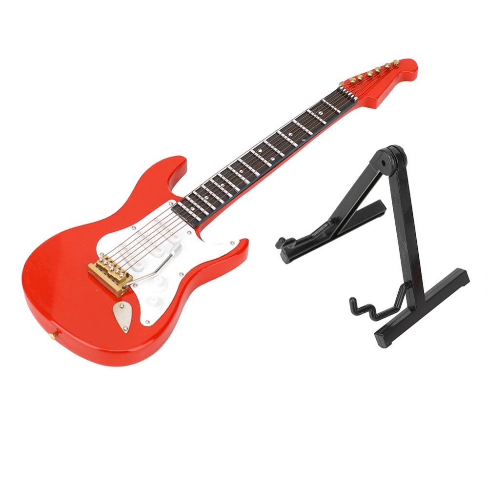 Miniature Red Electric Guitar Model Musical Instrument Crafts Ornament Gift