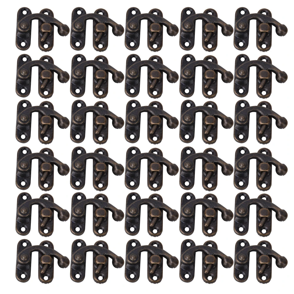 30 Pcs Hasp Hook Retro Style Iron Latch Hook Hasp for Jewelry Gift Boxes 3.2 x 2.8cmBronze Right Latch Hook Hasp