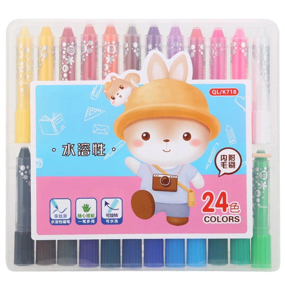 Oil Painting Stick Water-Soluble Rotating Drawing Pen Tool Stationery Art Supplies24 Colors