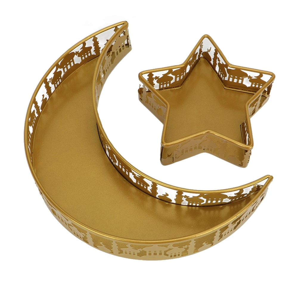 Moon Star Shape Trays Table Decorative Dinner Plates Fruit Dessert Nuts Serving Tray Gold Color