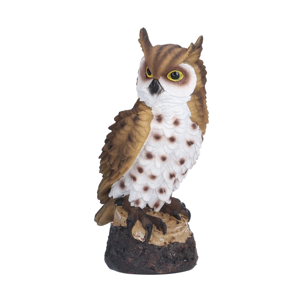 Owl Resin Ornaments Fine Workmanship Lovely Image Widely Used Home Decoration for Courtyards PorchesBrown Feather