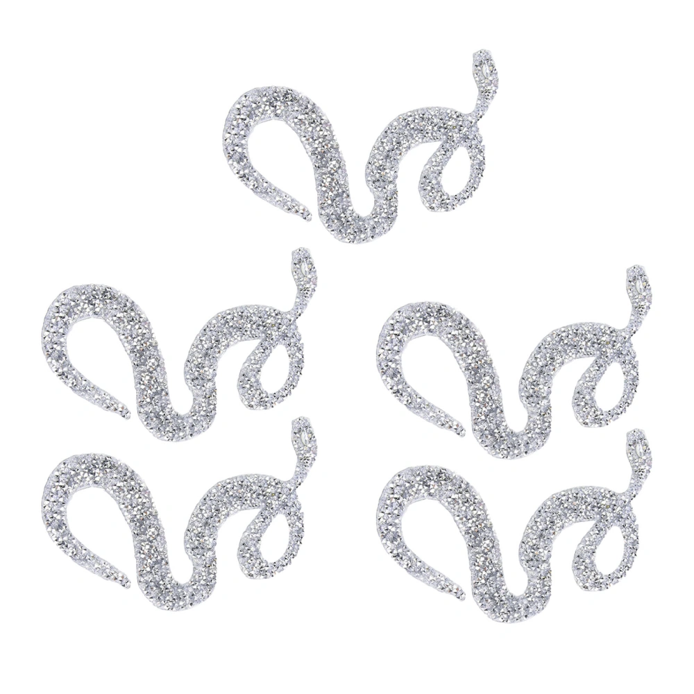 SnakE Shaped Rhinestones Trim Ribbon Mesh Wrap Roll DIY Clothing Accessories Applique (Silver)