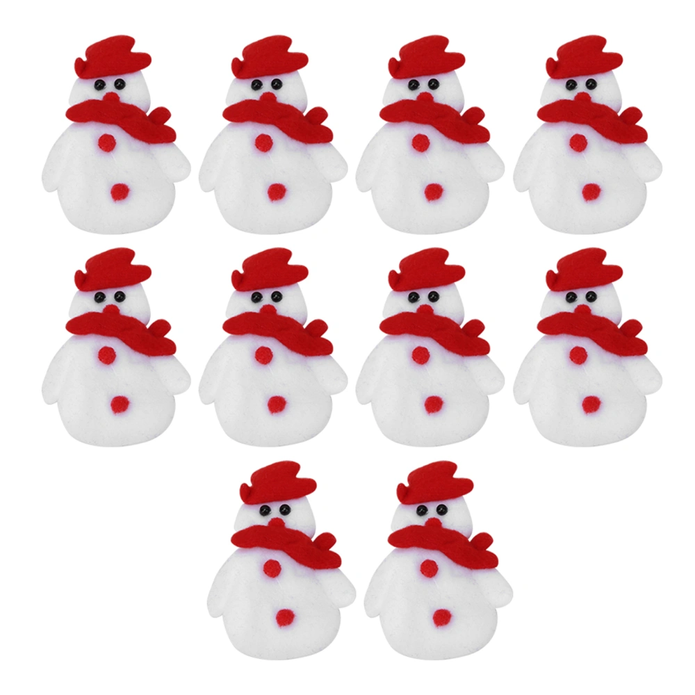 10Pcs Christmas Clothes Patches NonWoven Fabric Santa Claus Festival Decoration(Christmas Snowman )