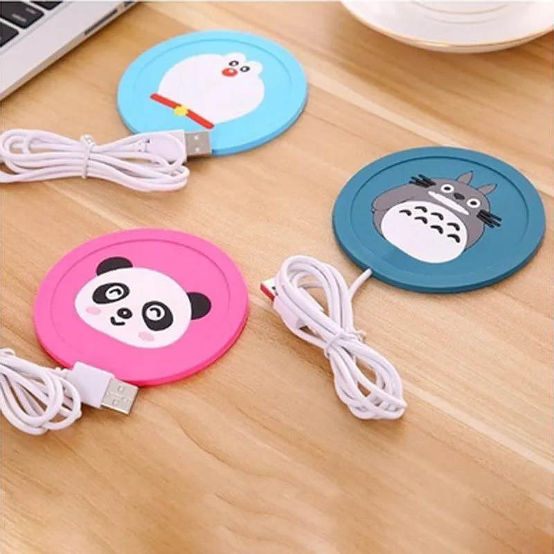 Silicone Cup Mat USB Power Supply Animal Pattern Cute Casual Coaster