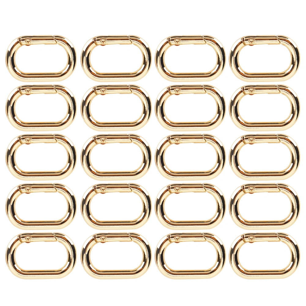 20Pcs Oval Spring Buckle 23mm Alloy Snap Hooks Clip for Bags Purses Keychain StrapGolden