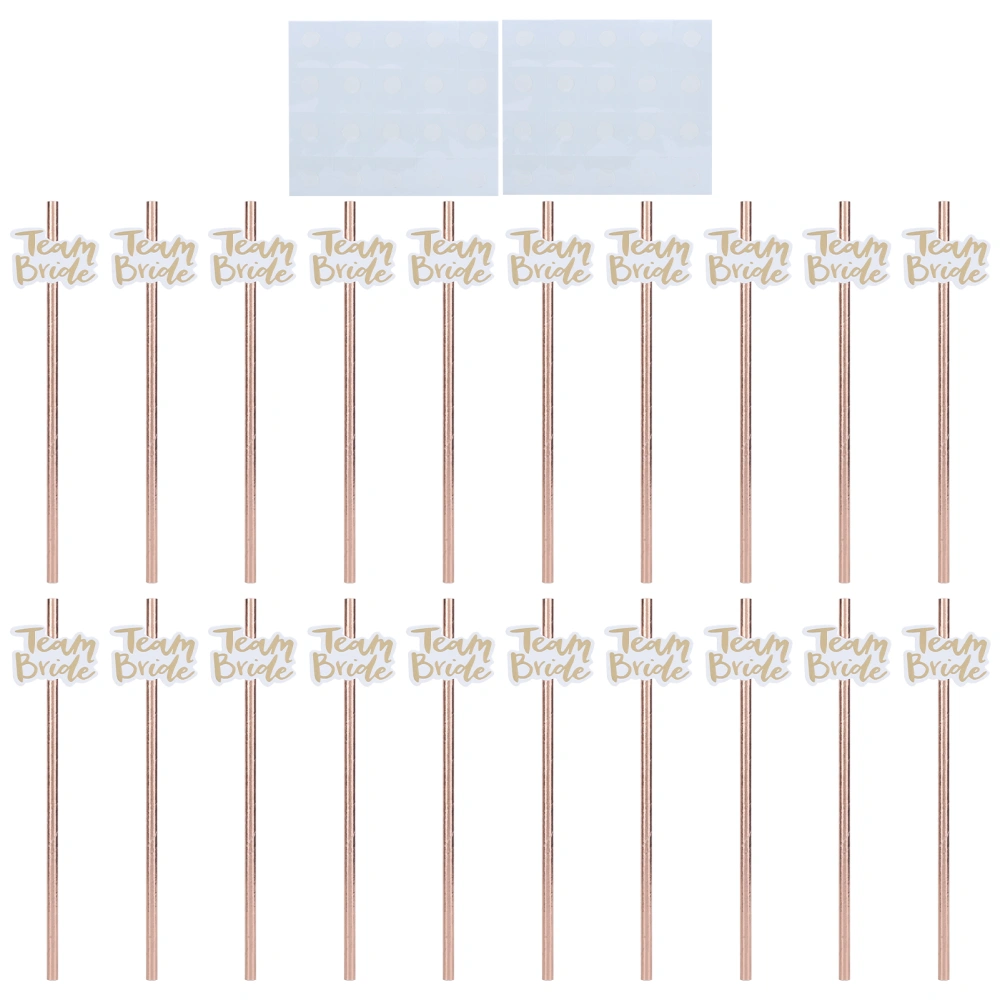 2 Pack Drinking Straw Paper Decorative Wedding Gift Decoration Party Supplies Rose Gold