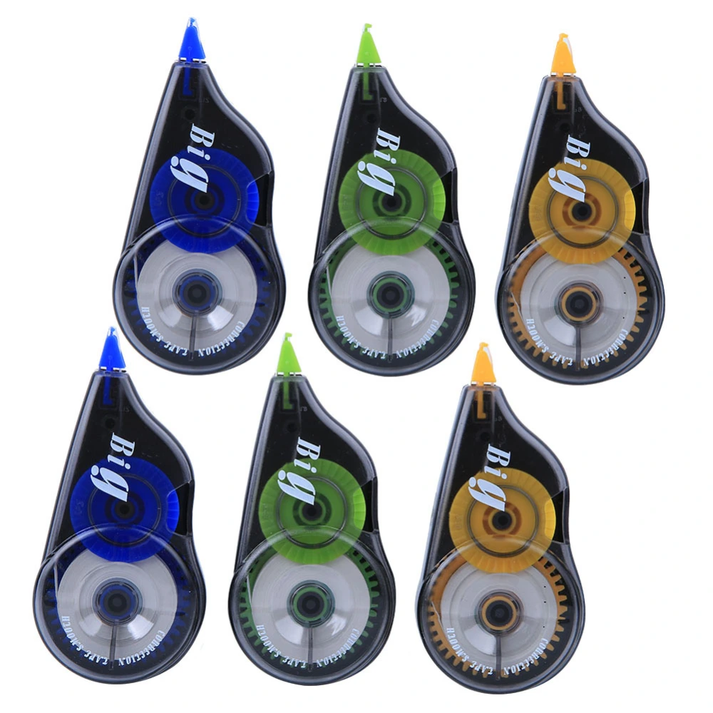 6Pcs Correction Tape Resin Large Capacity Students Stationery School Supplies 12 Meters Length