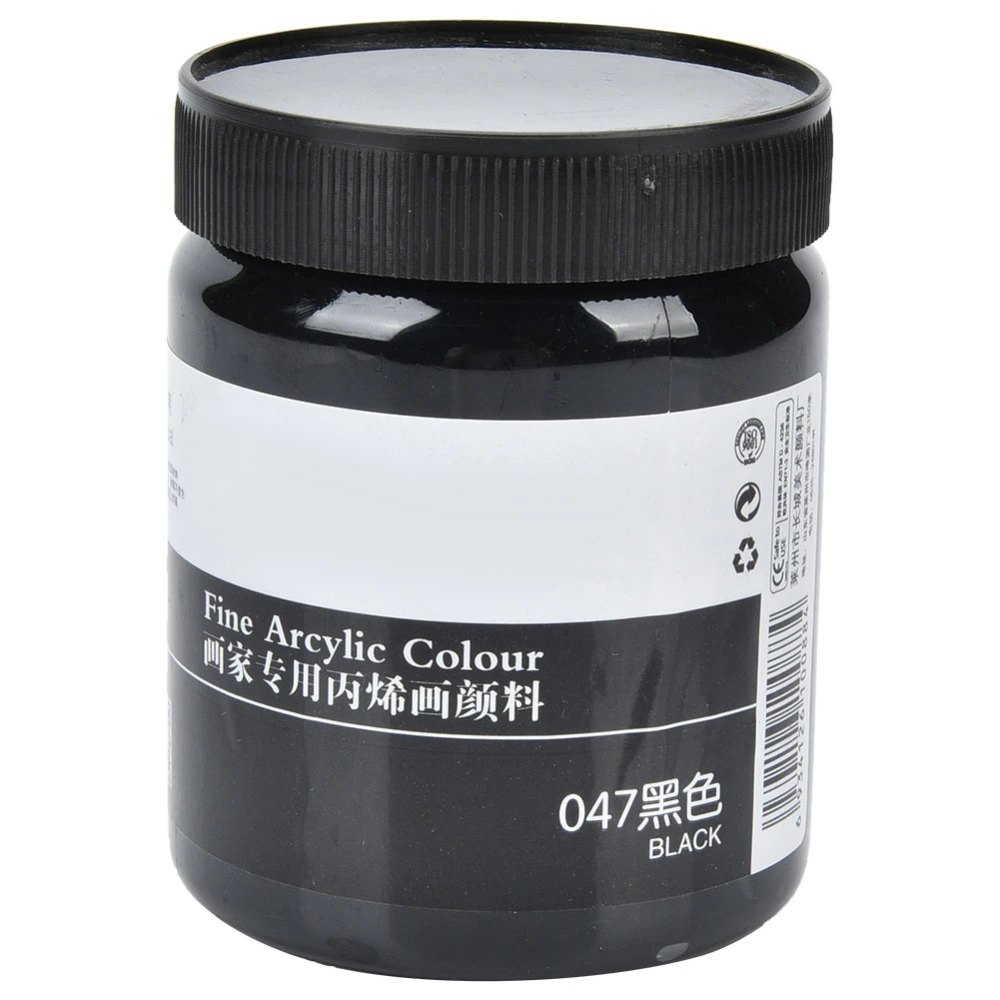 300mL Water Proof Stable Color Propylene Pigment Packed with Bottle(Black)