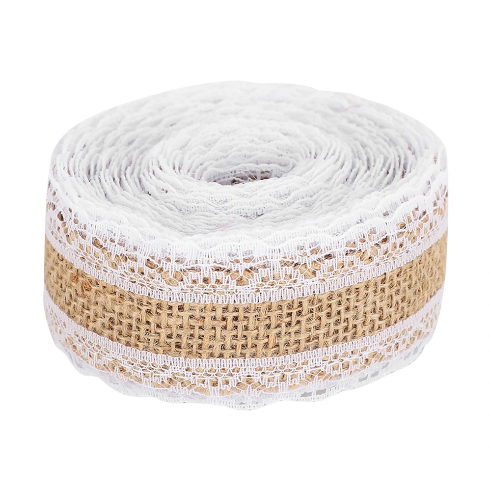 Lace Linen Roll 5 Yard Gift Box Ribbon Clothes Sewing Decoration Belt DIY Hand Made Craft(3 )