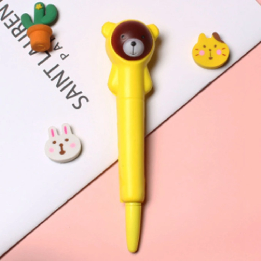 Squishy Pens Cute Soft Relieve Stress Smoother Writing Kawaii Gel Ink Pen for Holiday Gifts School SuppliesRaccoon