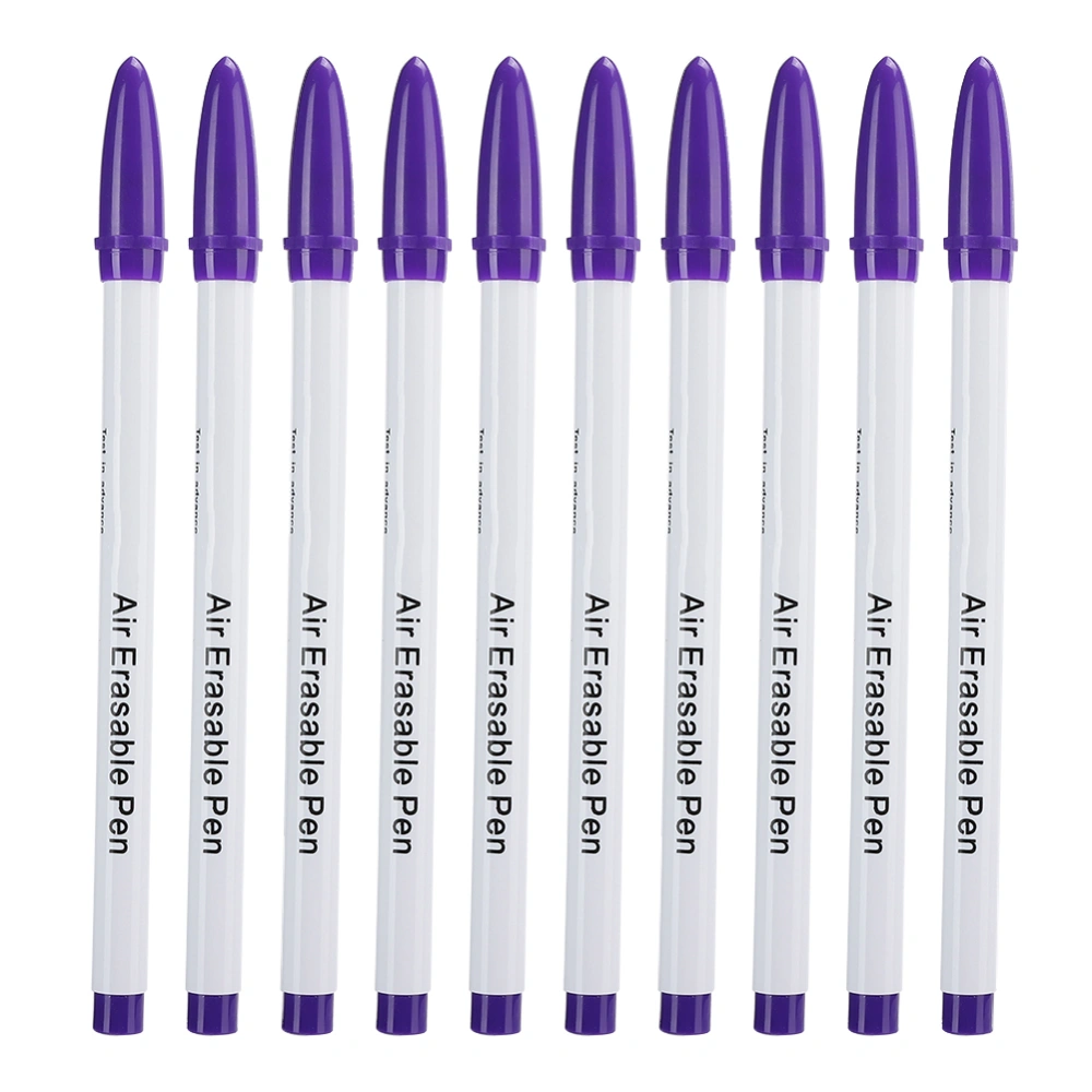 10pcs Air Erasable Pen Thick Head Purple Drawing Fading Pen Sewing Marker Tailoring Tools Accessories