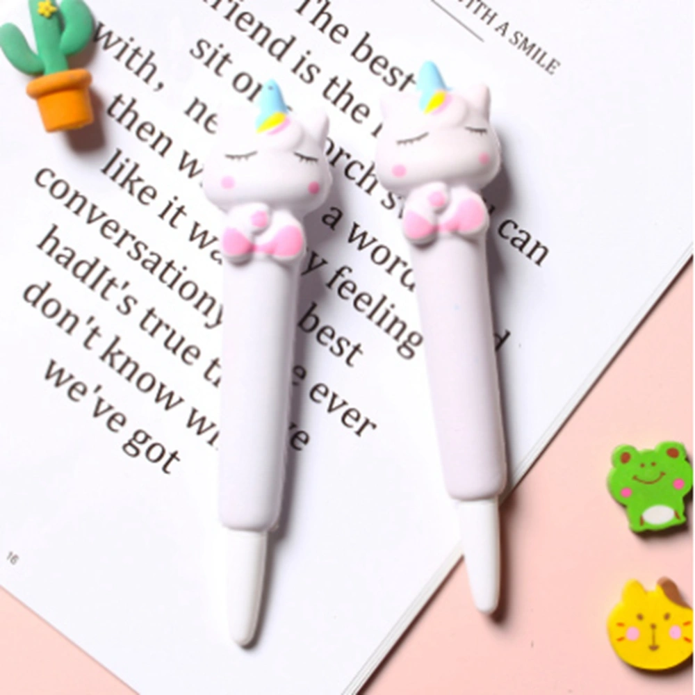 Squishy Pens Cute Soft Relieve Stress Smoother Writing Kawaii Gel Ink Pen for Holiday Gifts School SuppliesCute Unicorn