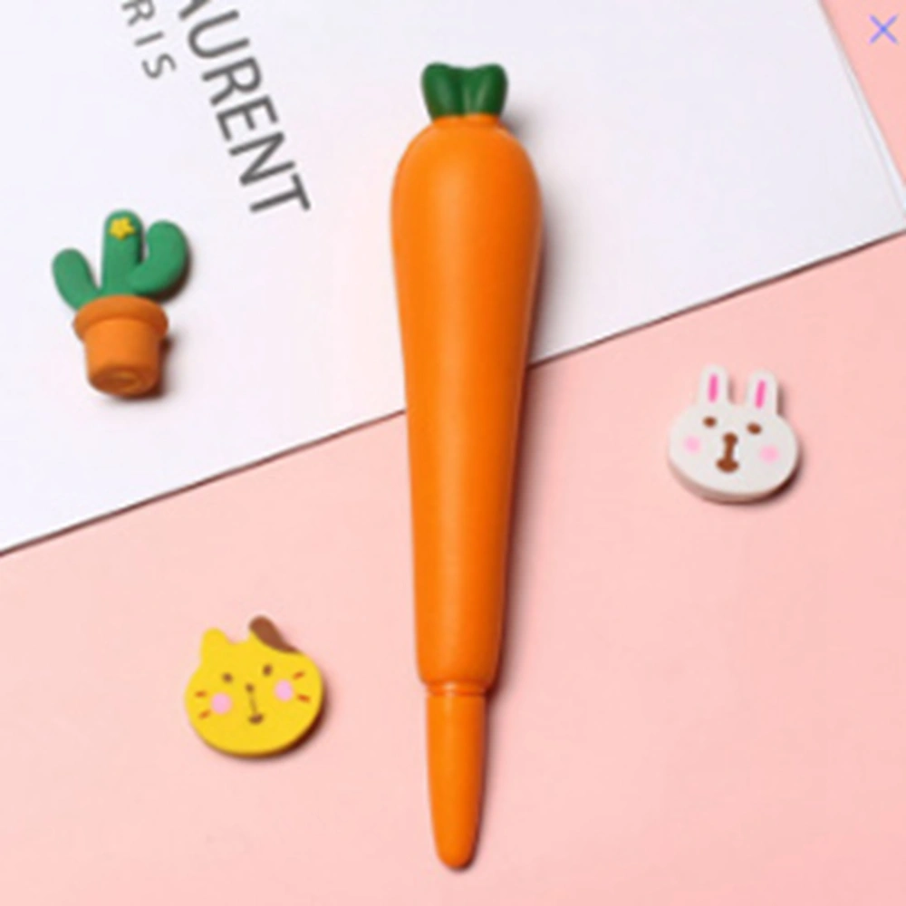 Squishy Pens Cute Soft Relieve Stress Smoother Writing Kawaii Gel Ink Pen for Holiday Gifts School SuppliesCarrot