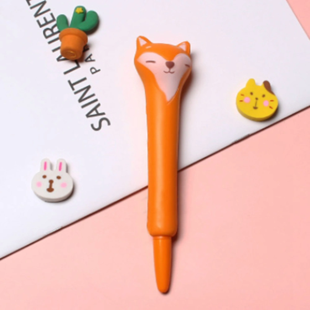 Squishy Pens Cute Soft Relieve Stress Smoother Writing Kawaii Gel Ink Pen for Holiday Gifts School SuppliesLittle Fox