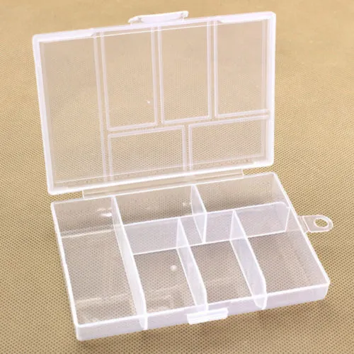 6 Compartment Storage Container Transparent Plastic Sundries Storage Box