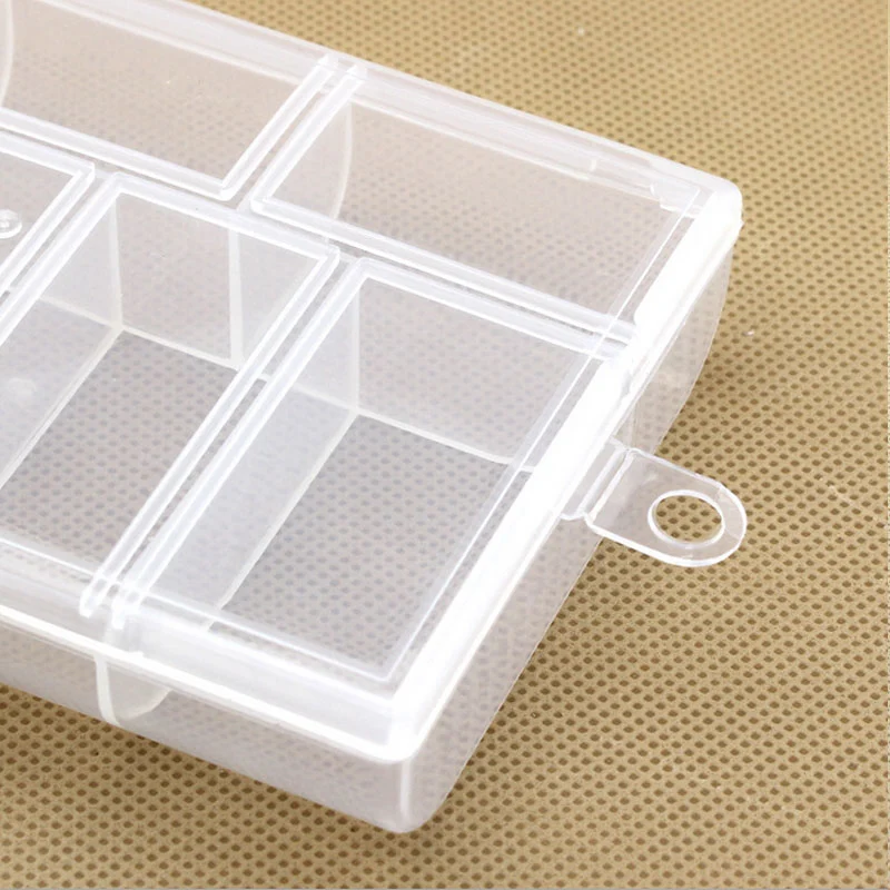 6 Compartment Storage Container Transparent Plastic Sundries Storage Box