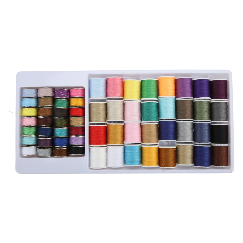 Sewing Thread Set 60 Shaft Multicolor Practical Polyester Sewing Thread Set with Reusable Bobbin for Sewing Machine