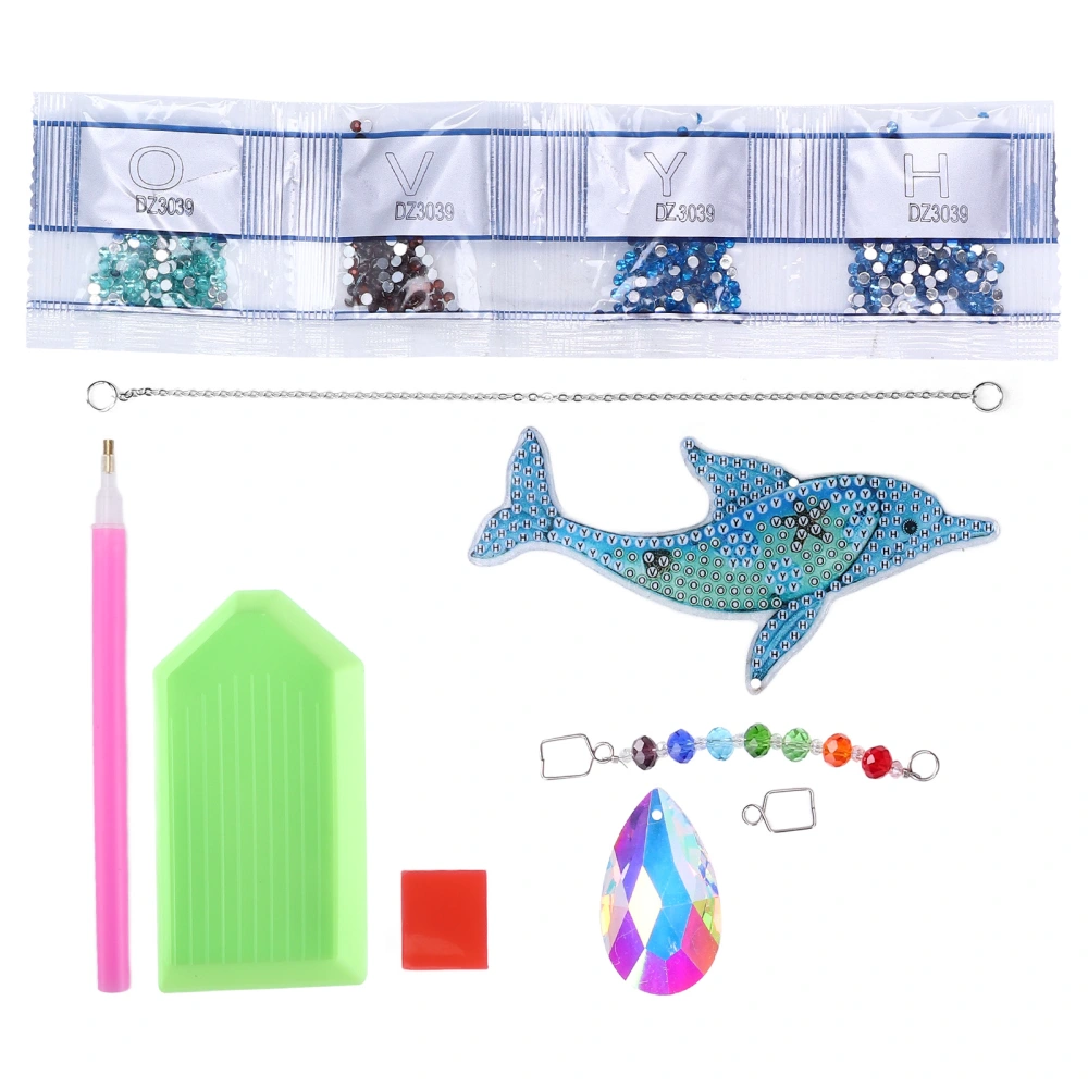 Diamond Painting Pendant DIY Crystal Dolphin Wind Chime 5D Diamond Painting Pendant Decoration Gift