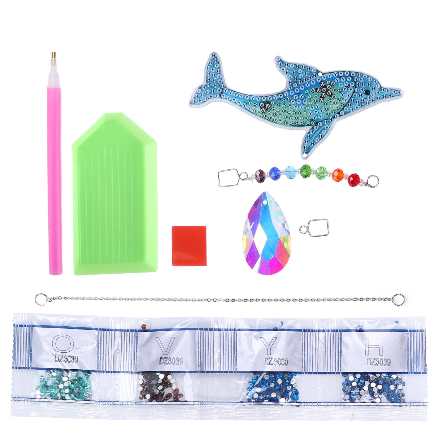 Diamond Painting Pendant DIY Crystal Dolphin Wind Chime 5D Diamond Painting Pendant Decoration Gift