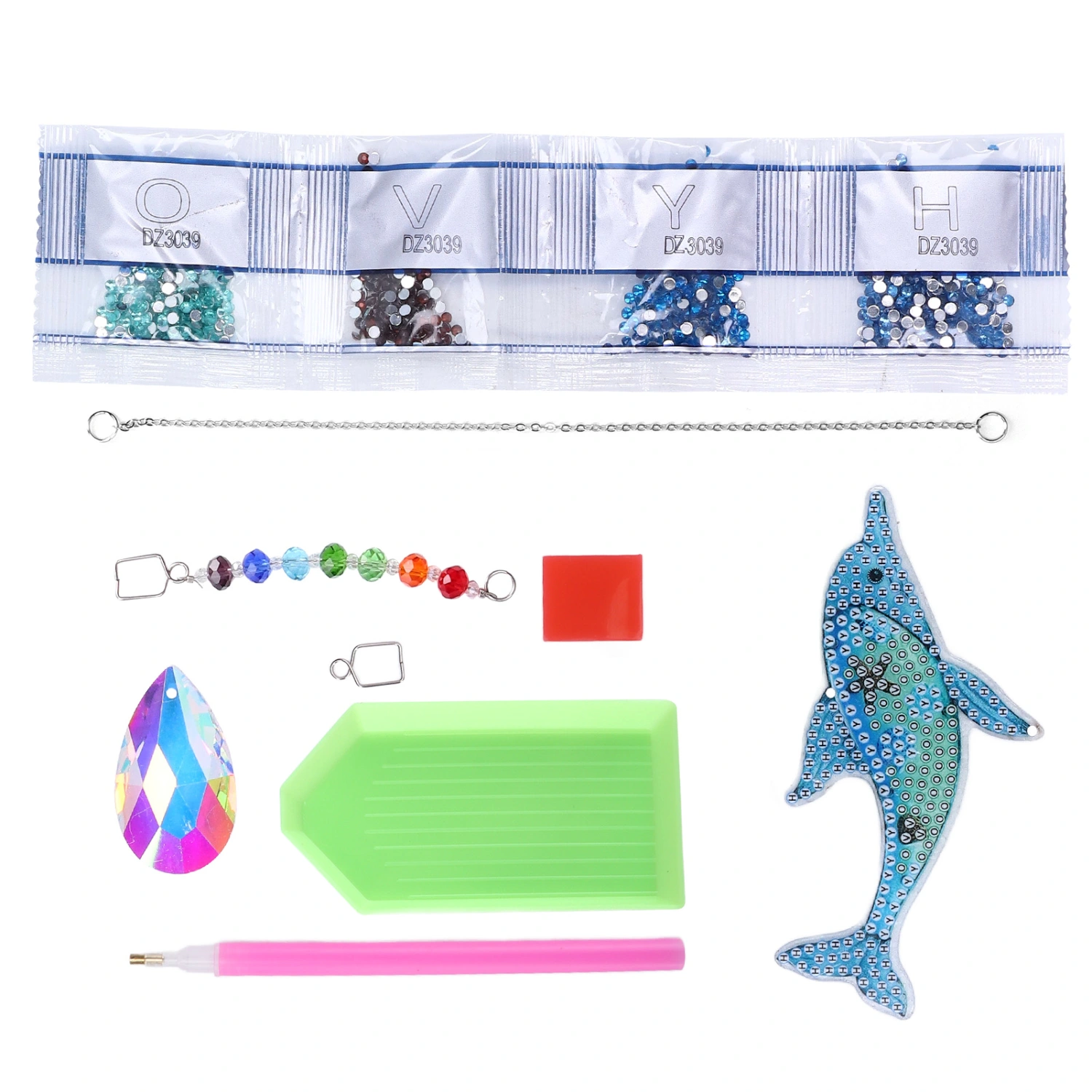 Diamond Painting Pendant DIY Crystal Dolphin Wind Chime 5D Diamond Painting Pendant Decoration Gift