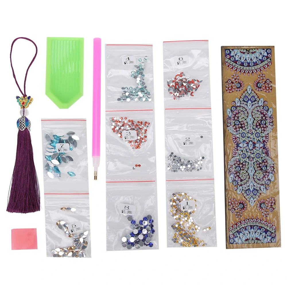 Flowers Pattern Diamond Painting Tassel Bookmark for DIY Gift Book Decoration