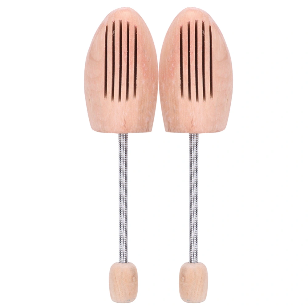 2Pcs Wood Anti Deformation Anti Wrinkle Women Men Shoe Tree Keeper with Spring Column(37 38)