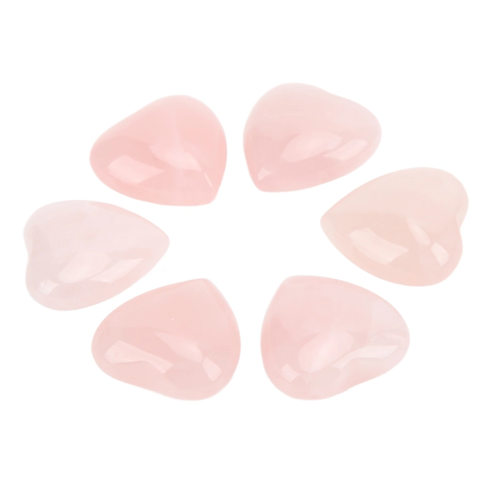 6Pcs Heart Shaped Rose Quartz Relieve Anxiety Balance Energy Natural Material Exquisite Durable Rose Quartz Heart Stone