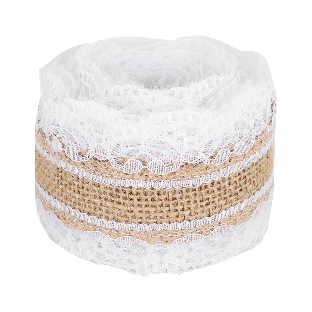 Lace Linen Roll 5 Yard Gift Box Ribbon Clothes Sewing Decoration Belt DIY Hand Made Craft(1 )