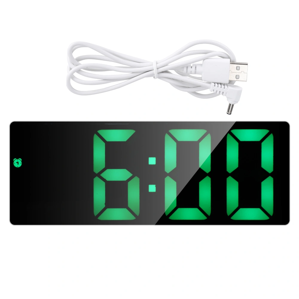 Electronic Clock LED Display Digital Mirror Alarm Clocks Battery PlugIn DualUse 0712