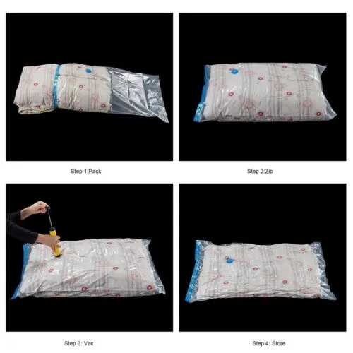 Vacuum Compression Storage Bags Transparent Waterproof Roll-up Seal Bag