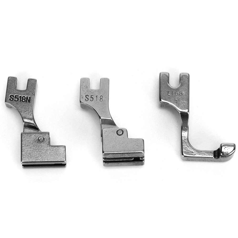 3Pcs Presser Foot Lockstitch Sewing Machine Invisible Zipper Presser Supply S518 S518N T168